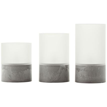 Brilliant - Set de 3 lumânări LED BOUGIE LED/2xAA IP44 gri/alb