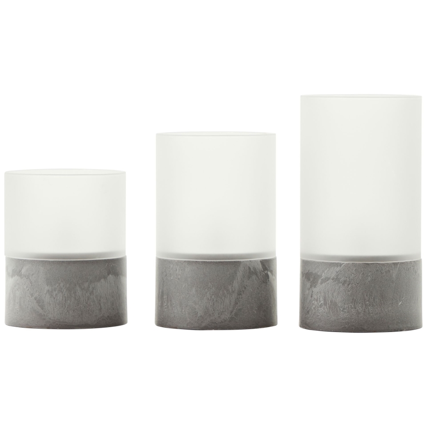 Brilliant - Set de 3 lumânări LED BOUGIE LED/2xAA IP44 gri/alb