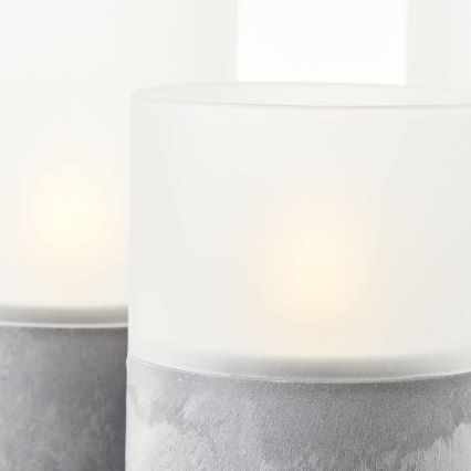 Brilliant - Set de 3 lumânări LED BOUGIE LED/2xAA IP44 gri/alb