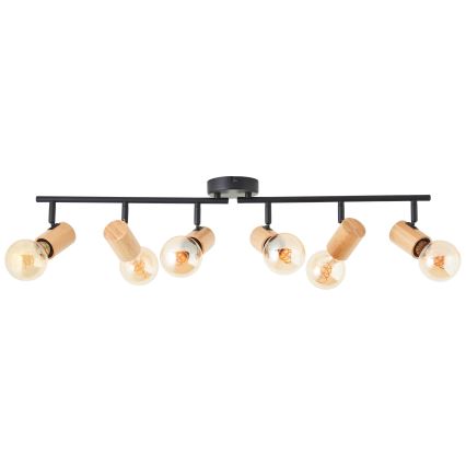 Brilliant - Spot KERRY 6xE27/40W/230V negru/bambus