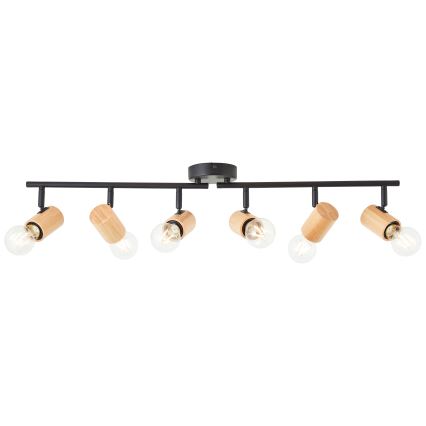 Brilliant - Spot KERRY 6xE27/40W/230V negru/bambus