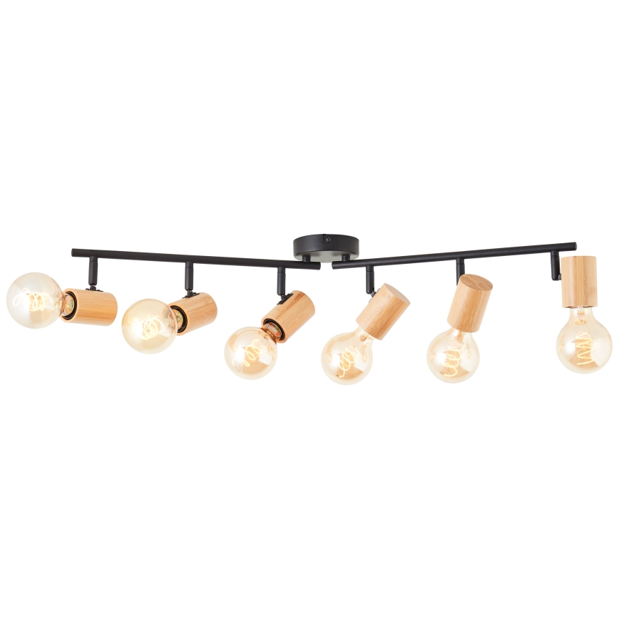 Brilliant - Spot KERRY 6xE27/40W/230V negru/bambus