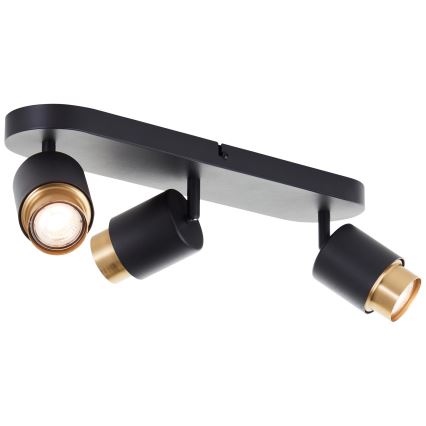 Brilliant - Spot LED COVELO 3xGU10/5W/230V, negru/auriu