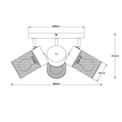 Brilliant - Spot reglabil KAMOLO 3xE27/40W/230V negru