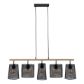 Brilo 4078-054 - Candelabru pe cablu WOOD & STYLE 5xE27/60W/230V