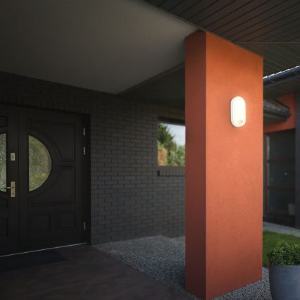 Brilo - Aplica de perete LED pentru exterior cu senzor de mișcare și de amurg RUCH LED/12W/230V IP65 albă