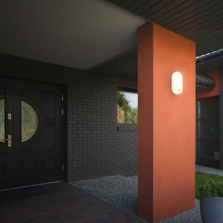 Brilo - Aplica de perete LED pentru exterior cu senzor de mișcare și de amurg RUCH LED/12W/230V IP65 albă