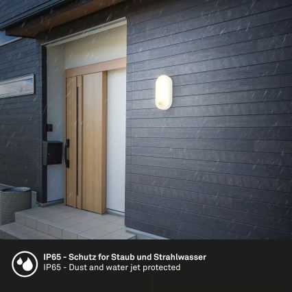 Brilo - Aplica de perete LED pentru exterior cu senzor de mișcare și de amurg RUCH LED/12W/230V IP65 albă