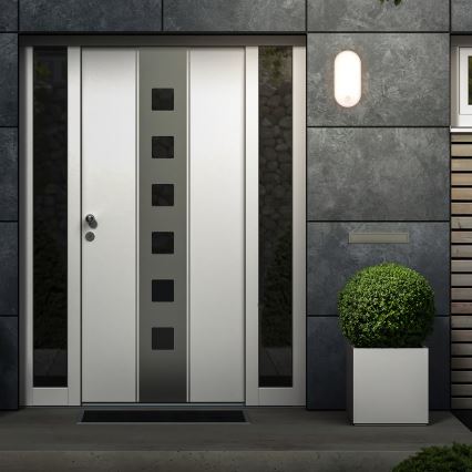 Brilo - Aplica de perete LED pentru exterior cu senzor de mișcare și de amurg RUCH LED/12W/230V IP65 albă