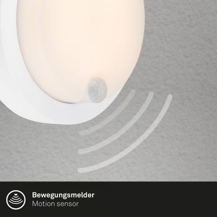 Brilo - Aplică de perete LED reîncărcabilă pentru exterior, cu senzor, LED/4W/5V, 4400 mAh, IP44, albă