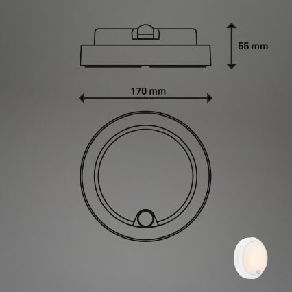 Brilo - Aplică de perete LED reîncărcabilă pentru exterior, cu senzor, LED/4W/5V, 4400 mAh, IP44, albă