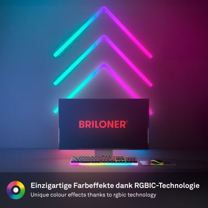 Brilo - Bandă luminoasă LED RGBIC reglabilă Smart LED/24W/230V Wi-Fi Tuya