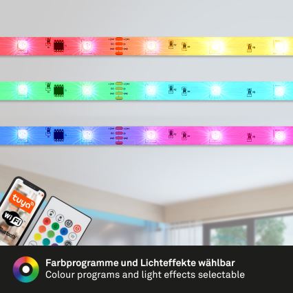 Brilo - Bandă LED RGBW reglabilă MUSIC 6,65m LED/18W/230V Wi-Fi Tuya + telecomandă