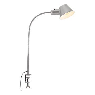 Brilo - Lampă de birou flexibilă cu clemă, 1xE27/10W/230V, argintie