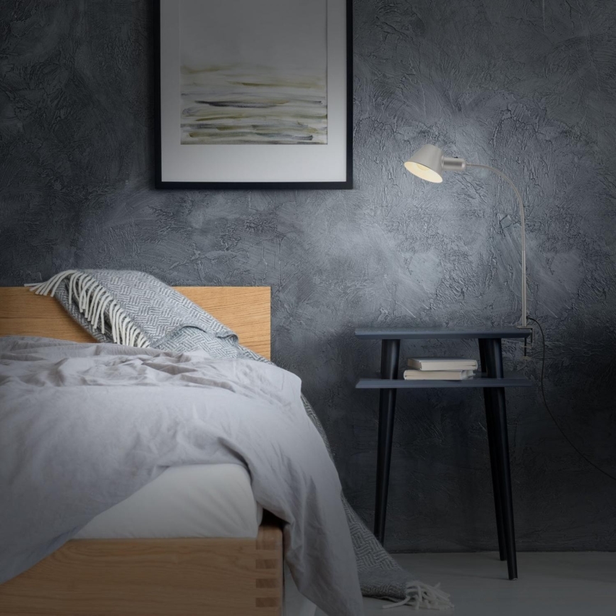 Brilo - Lampă de birou flexibilă cu clemă, 1xE27/10W/230V, argintie
