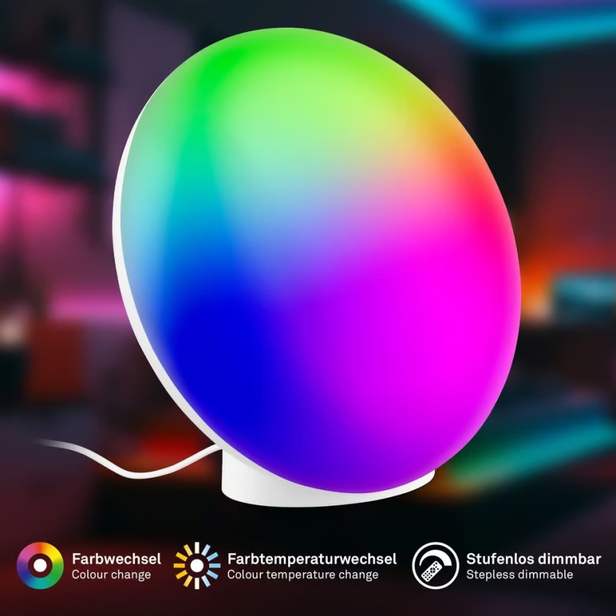 Brilo - Lampă de birou LED TARA RGBIC, reglabilă, reîncărcabilă, 6W/5V, 3000–6500K, Wi‑Fi Tuya + telecomandă