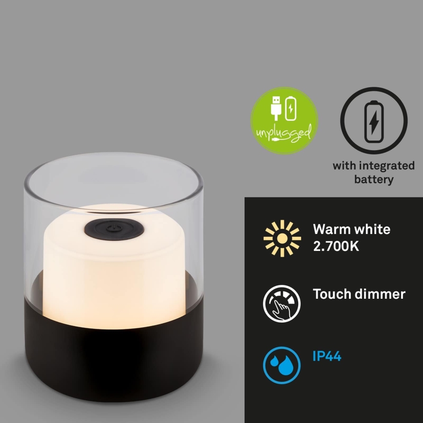 Brilo - Lampă de masă LED reîncărcabilă, reglabilă, pentru exterior LILET LED/2W/5V IP44