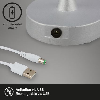 Brilo OLANA - Lampă de masă LED reîncărcabilă, reglabilă, pentru exterior LED/3W/5V 3300K IP44 2000 mAh