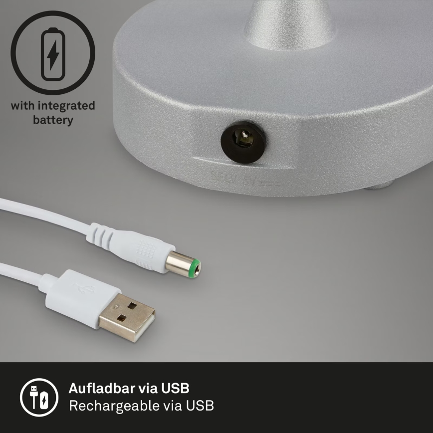 Brilo OLANA - Lampă de masă LED reîncărcabilă, reglabilă, pentru exterior LED/3W/5V 3300K IP44 2000 mAh