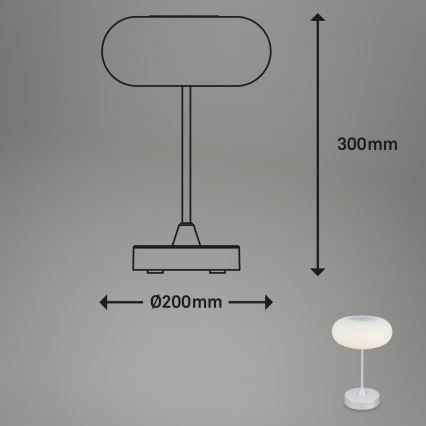Brilo OLANA - Lampă de masă LED reîncărcabilă, reglabilă, pentru exterior LED/3W/5V 3300K IP44 2000 mAh