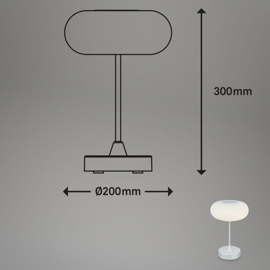 Brilo OLANA - Lampă de masă LED reîncărcabilă, reglabilă, pentru exterior LED/3W/5V 3300K IP44 2000 mAh