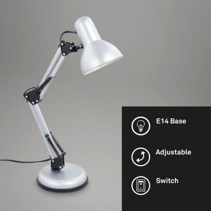 Brilo - Lampă de masă PIXA 1xE14/25W/230V, argintie