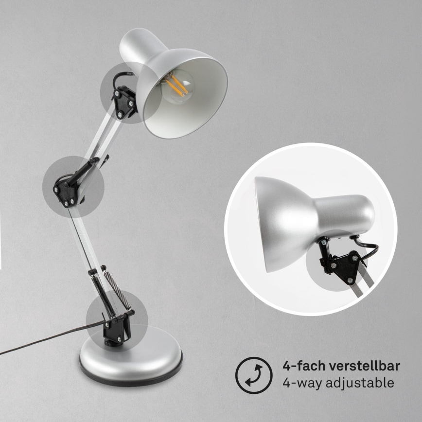 Brilo - Lampă de masă PIXA 1xE14/25W/230V, argintie
