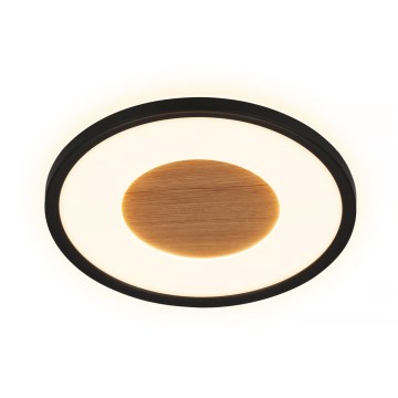 Brilo - Lampă LED de tavan SUFIT WOOD, 18W, 230V, 3000K, Ø 29 cm