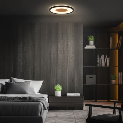 Brilo - Lampă LED de tavan SUFIT WOOD, 18W, 230V, 3000K, Ø 29 cm