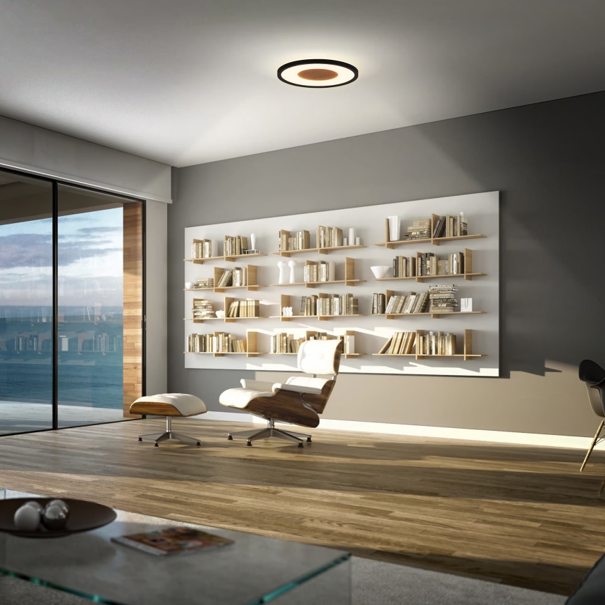 Brilo - Lampă LED de tavan SUFIT WOOD, 18W, 230V, 3000K, Ø 29 cm