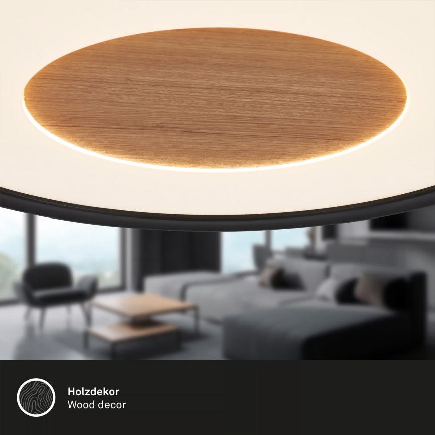 Brilo - Lampă LED de tavan SUFIT WOOD, 18W, 230V, 3000K, Ø 29 cm