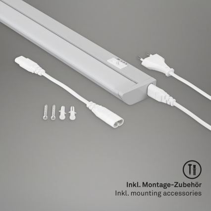 Brilo - Lampă LED sub dulap, 6W, 230V, 2700/4000/6500K, 54,5 cm, argintie
