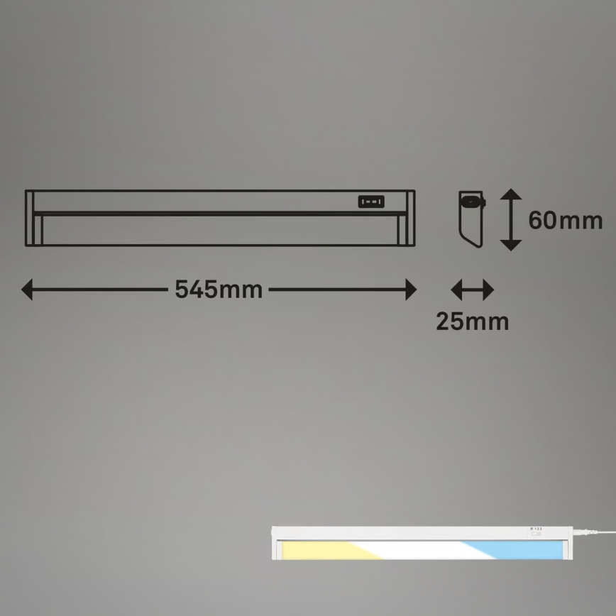 Brilo - Lampă LED sub dulap LED/6W/230V 2700/4000/6500K 54,5 cm albă