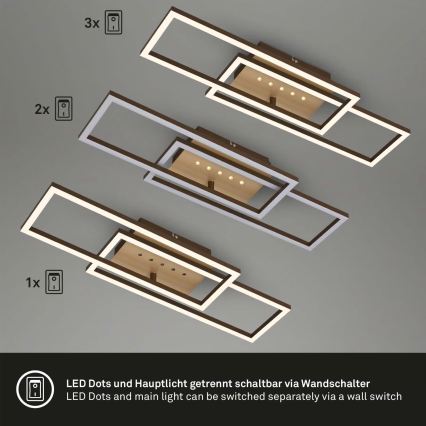 Brilo - Plafonieră dimabilă LED/30W/230V 3000K maro