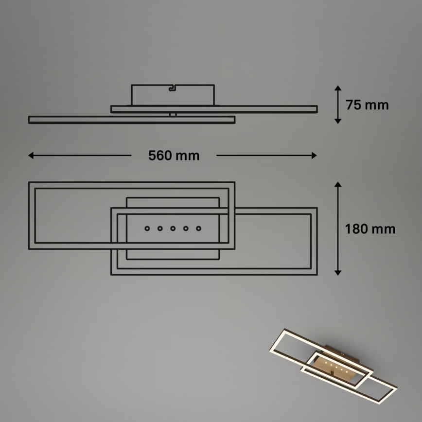 Brilo - Plafonieră dimabilă LED/30W/230V 3000K maro