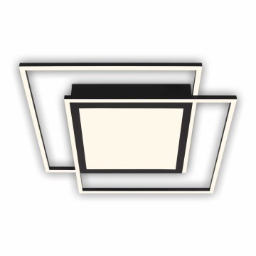Brilo - Plafonieră LED 2xLED/16W/230V + LED/19W 51,5x51,5 cm 3000K neagră