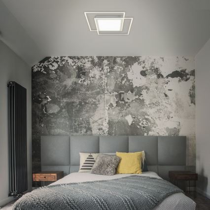 Brilo - Plafonieră LED 51,5x51,5 cm, 2xLED/16W/230V + LED/19W, 3000K, crom mat
