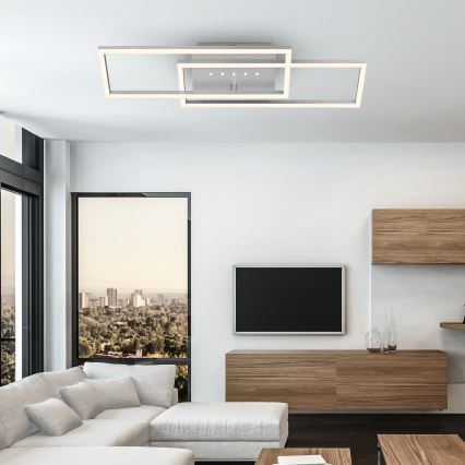 Brilo - Plafonieră LED dimabilă, 30W, 230V, 3000K, crom mat