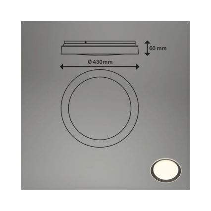 Brilo - Plafonieră LED IJUS, 24W, 230V, 3000K, Ø 43 cm