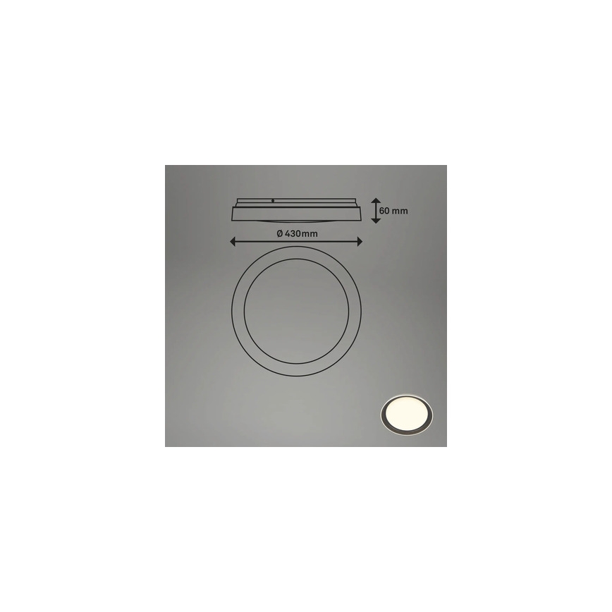 Brilo - Plafonieră LED IJUS, 24W, 230V, 3000K, Ø 43 cm