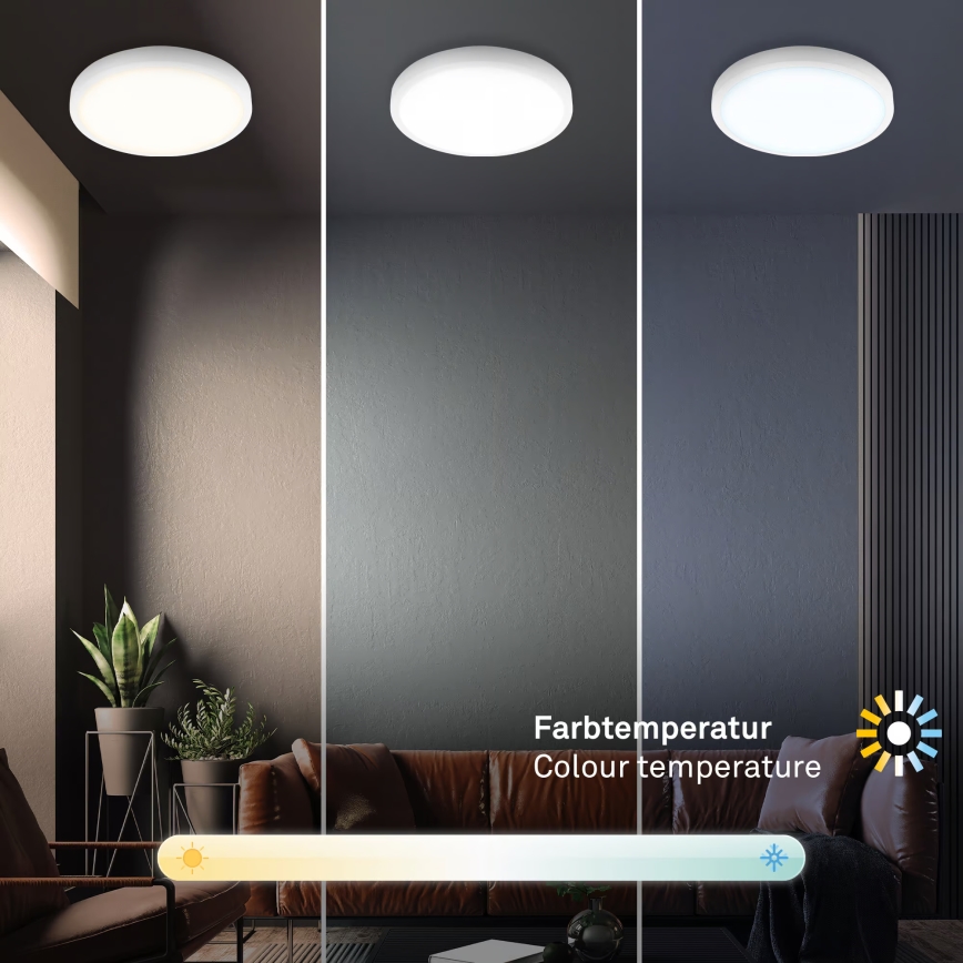 Brilo - Plafonieră LED RGBW dimmabilă, 20W, 230V, 2200–6500K, Wi‑Fi Tuya, diametru 27 cm