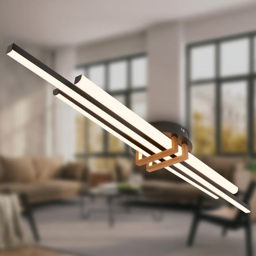 Brilo - Plafonieră LED TINKA, 30W, 230V, 3000K, neagră