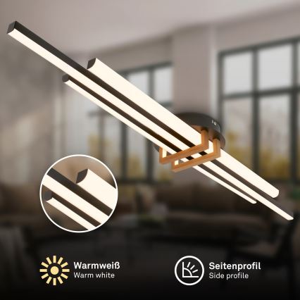 Brilo - Plafonieră LED TINKA, 30W, 230V, 3000K, neagră