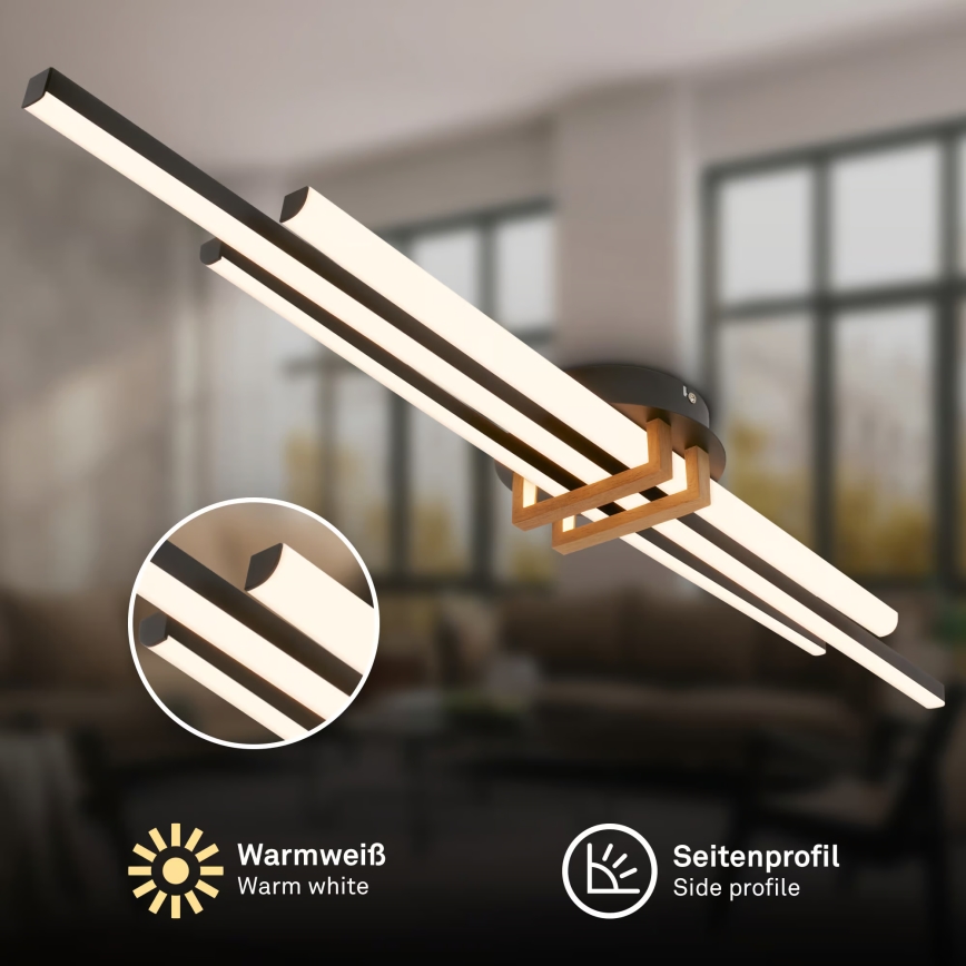 Brilo - Plafonieră LED TINKA, 30W, 230V, 3000K, neagră