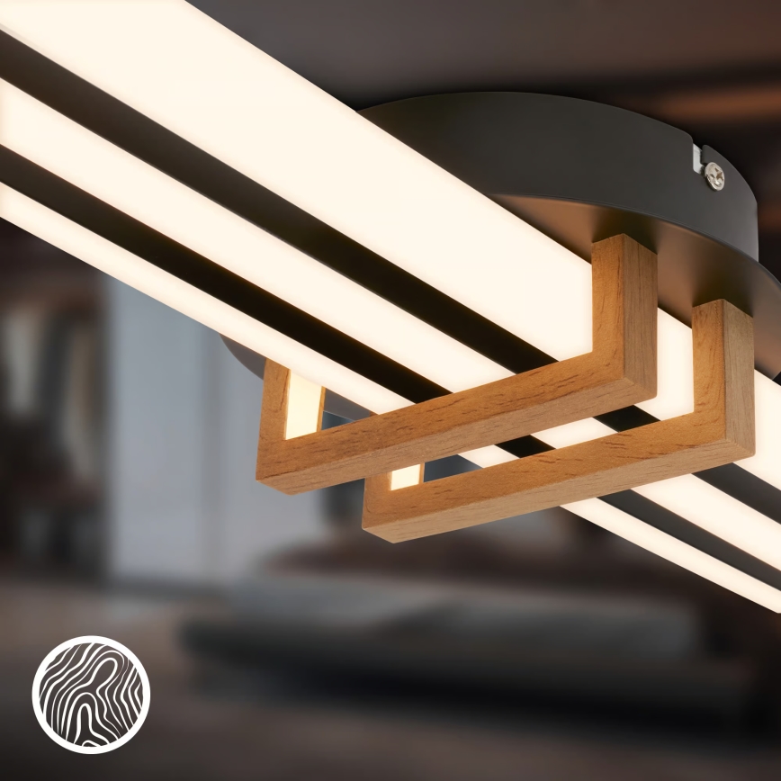 Brilo - Plafonieră LED TINKA, 30W, 230V, 3000K, neagră