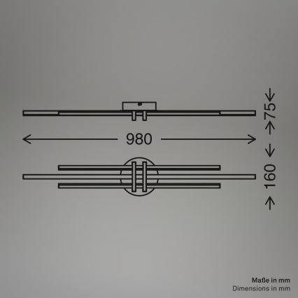 Brilo - Plafonieră LED TINKA, 30W, 230V, 3000K, neagră