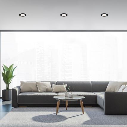 Brilo - Set de 3 spoturi LED încastrate pentru baie FLAT LED/6W/230V IP44, negre