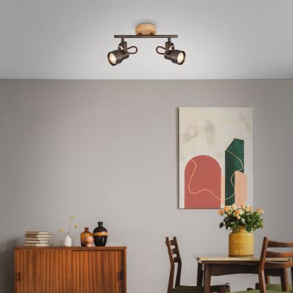 Brilo - Spot LED TAHUN, 2x GU10, 5W, 230V, 3000K, maro