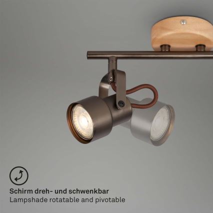 Brilo - Spot LED TAHUN, 2x GU10, 5W, 230V, 3000K, maro
