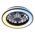 Brilo - Ventilator de tavan LED cu iluminare reglabilă VENTURO LED/24W/230V 3000-6500K negru + telecomandă